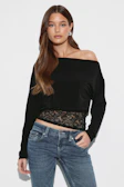 Slouchy lace top