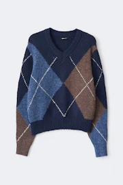 Argyle knitted sweater