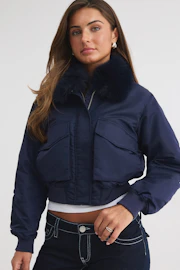 14+ fur bomber jacket