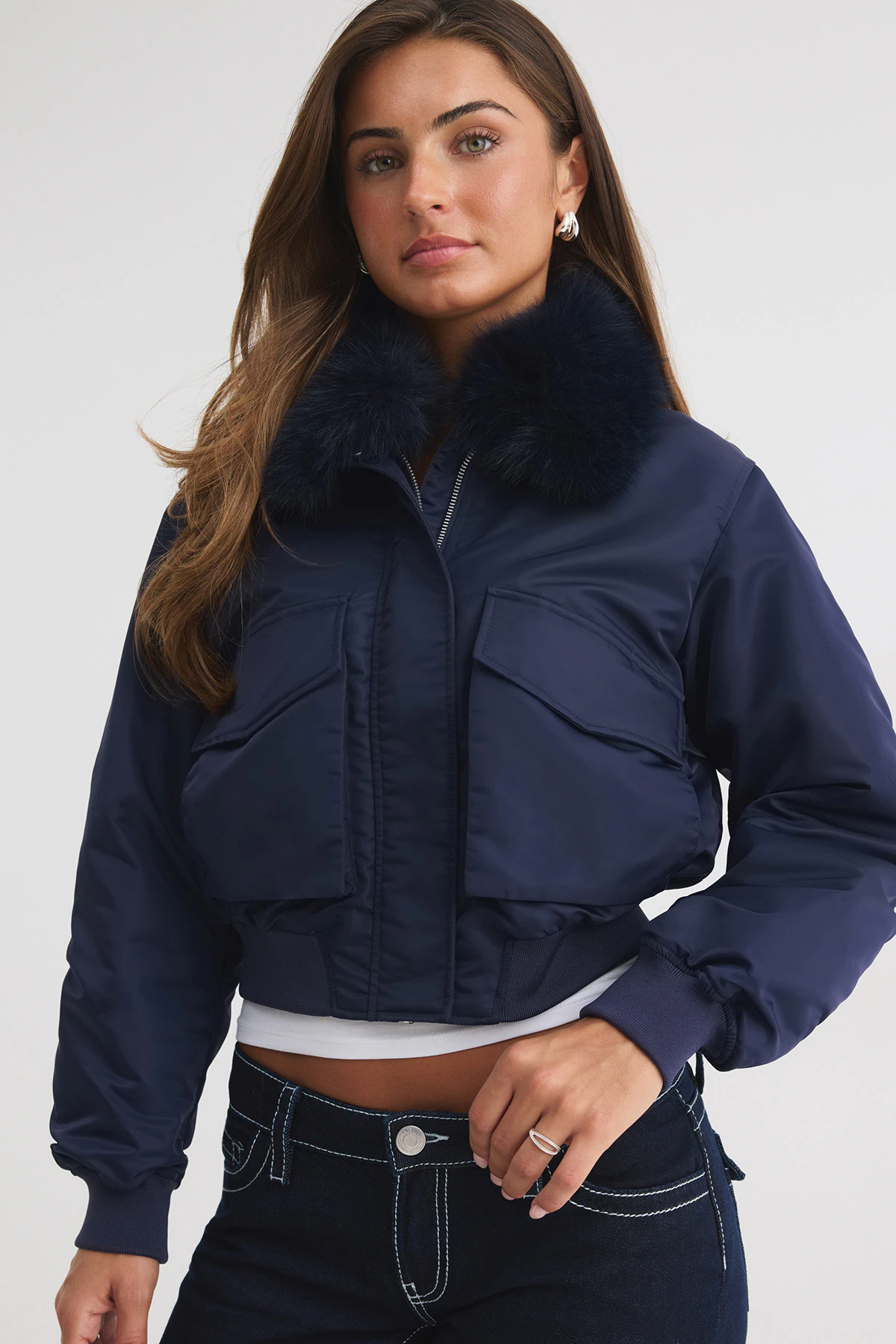 Gina Tricot 14+ fur bomber jacket jackor dam