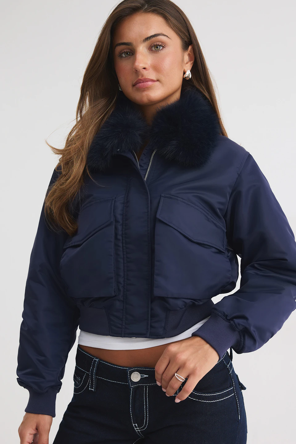 14+ fur bomber jacket