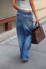 Button snap back jeans