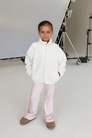 Y petite pile zip kids jacket