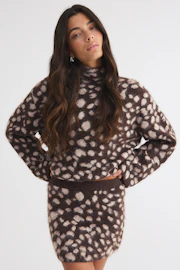 Jacquard knitted skirt