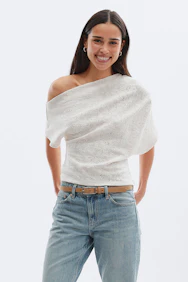 Lace Dropped Shoulder Top