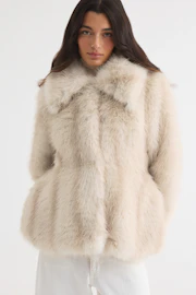 Faux fur shaped jacket