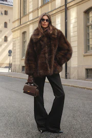 Faux fur shaped jacket