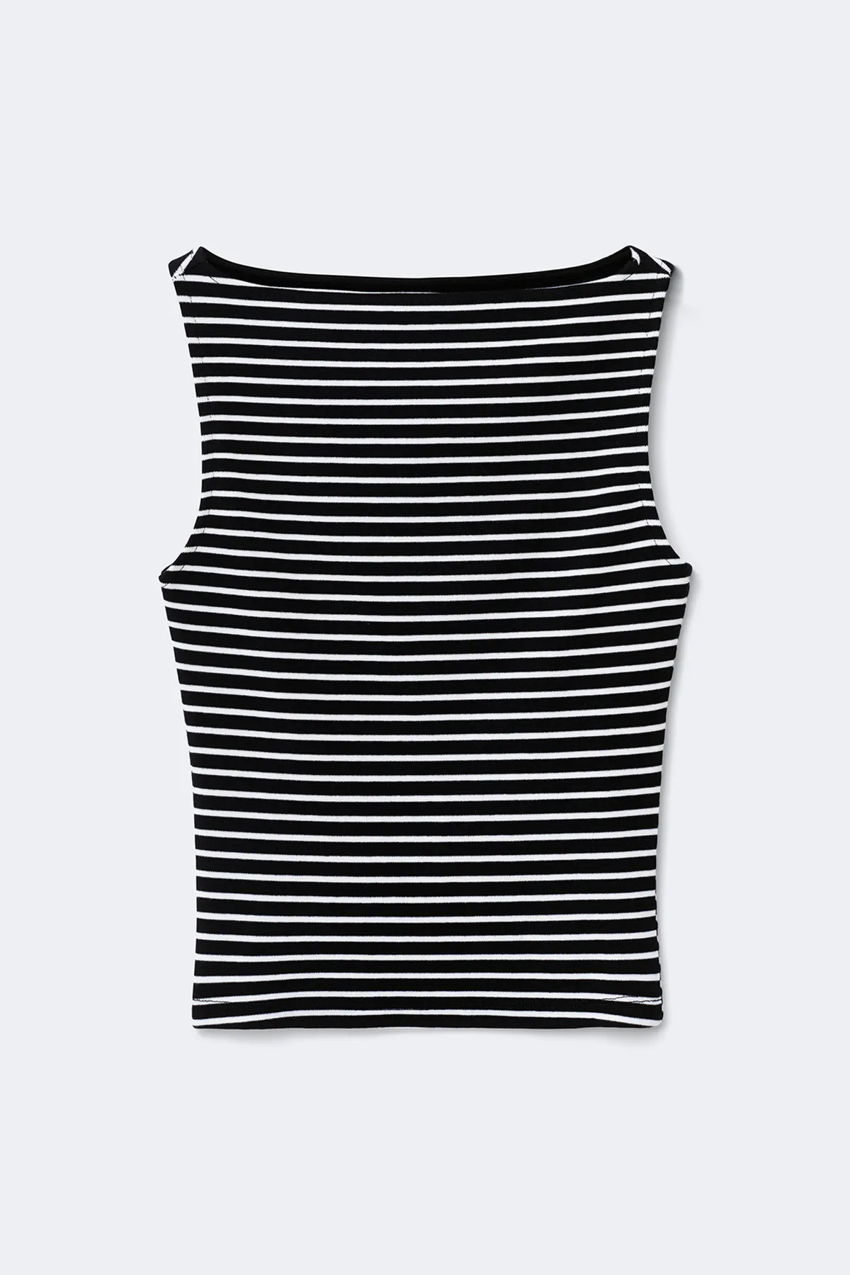 Boatneck tanktop - Black - Women - Gina Tricot