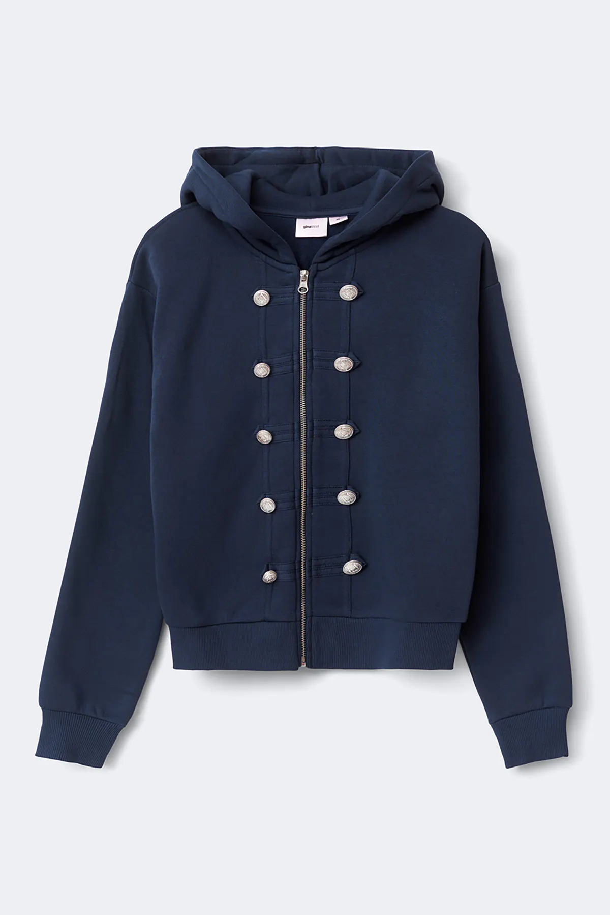 14+ napoleon zip hoodie - Blue - Gina Tricot
