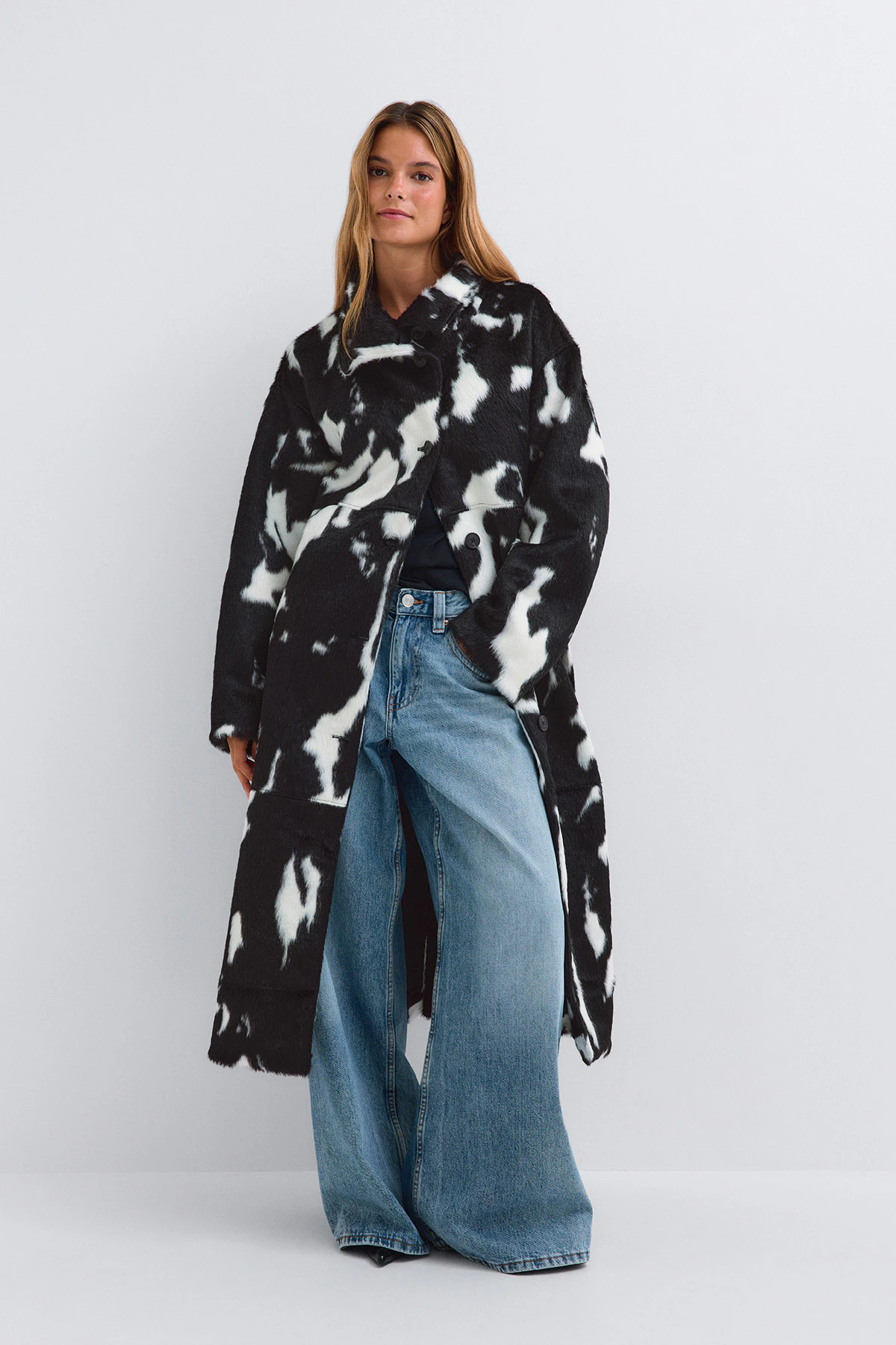 Gina Tricot Faux fur high neck coat kappor & rockar dam