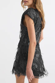 Fringe sequin mini dress