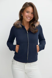 Y fur zip hoodie