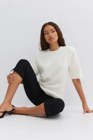 Shoulder Pad Knitted Top