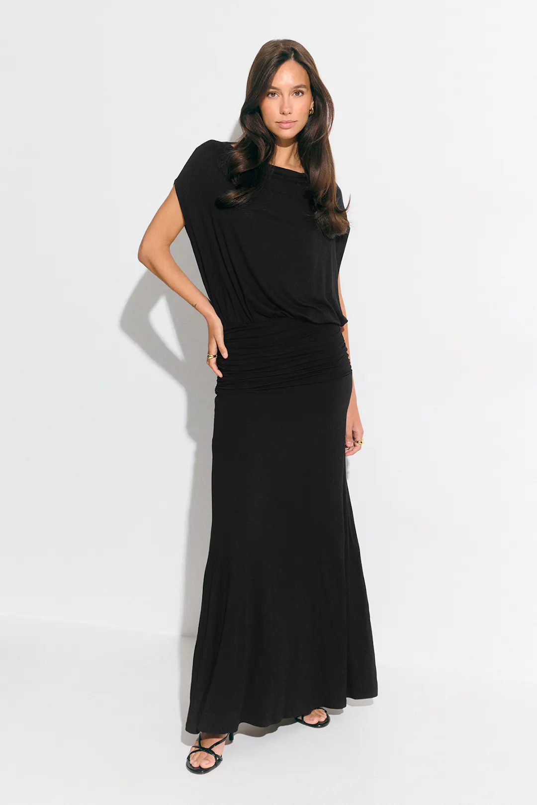 Gina Tricot - Dropped waist maxi dress - Maxikjoler - Svart - S - Dame