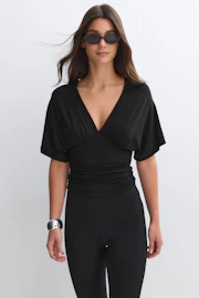 Shaped v-neck top
