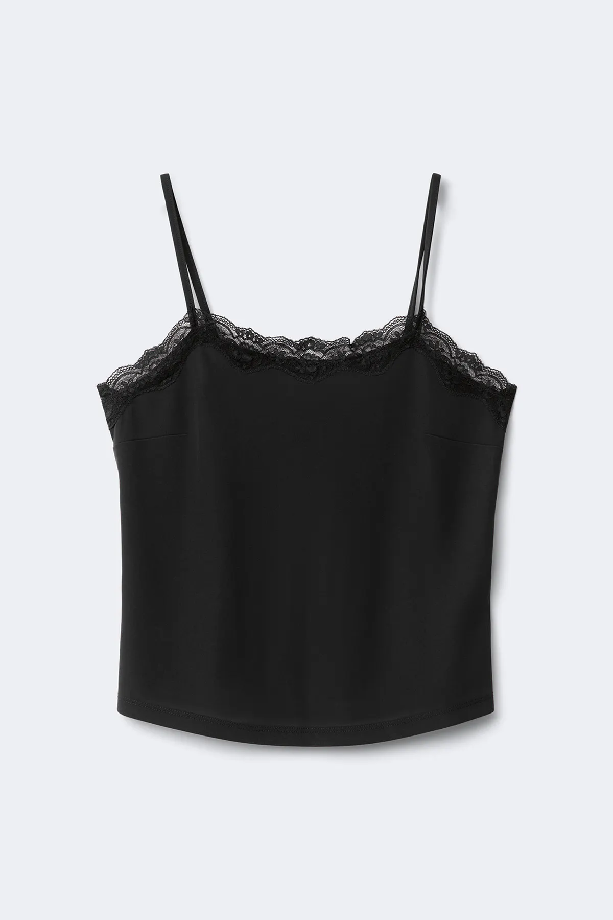 Lace detail singlet - Black - Women - Gina Tricot