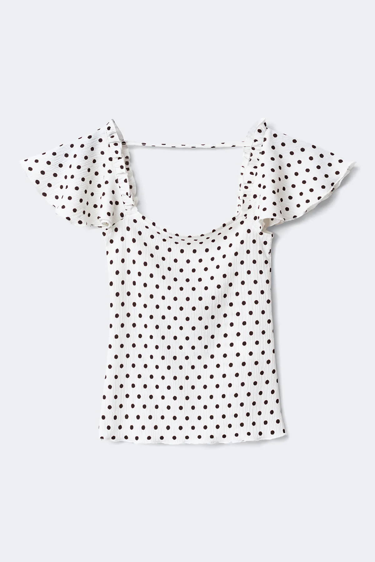 Y open back frill top - Black - Gina Tricot