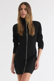 Zip knitted dress