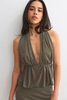 Glitter Halterneck Top