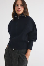 Knitted zip cardigan