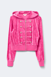 14+ velour zip hood