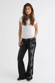14+ rhinestone loose jeans