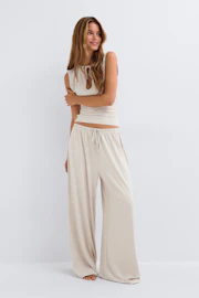 Soft wide loungewear trousers