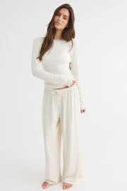 Soft wide loungewear trousers