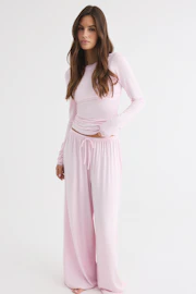 Soft wide loungewear trousers
