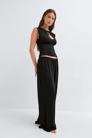Soft wide loungewear trousers