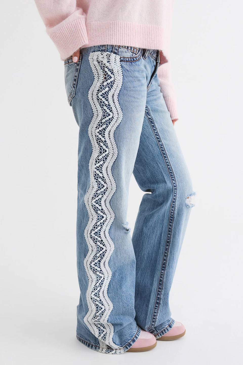 14+ lace edge loose jeans tall