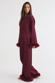 Fur trim pyjamas trousers