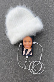 Chunky hairy beanie