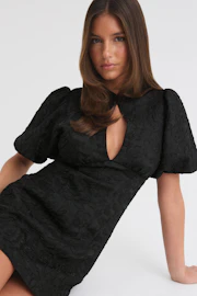 Puff sleeve mini dress