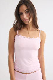 Soft lace loungewear singlet