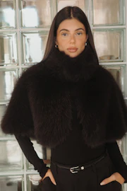 Faux fur cape