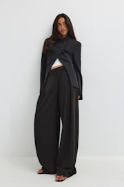 Tall tailored pleated trousers