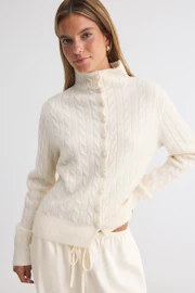 Knitted cable cardigan
