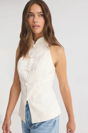 Mandarin sleeveless top