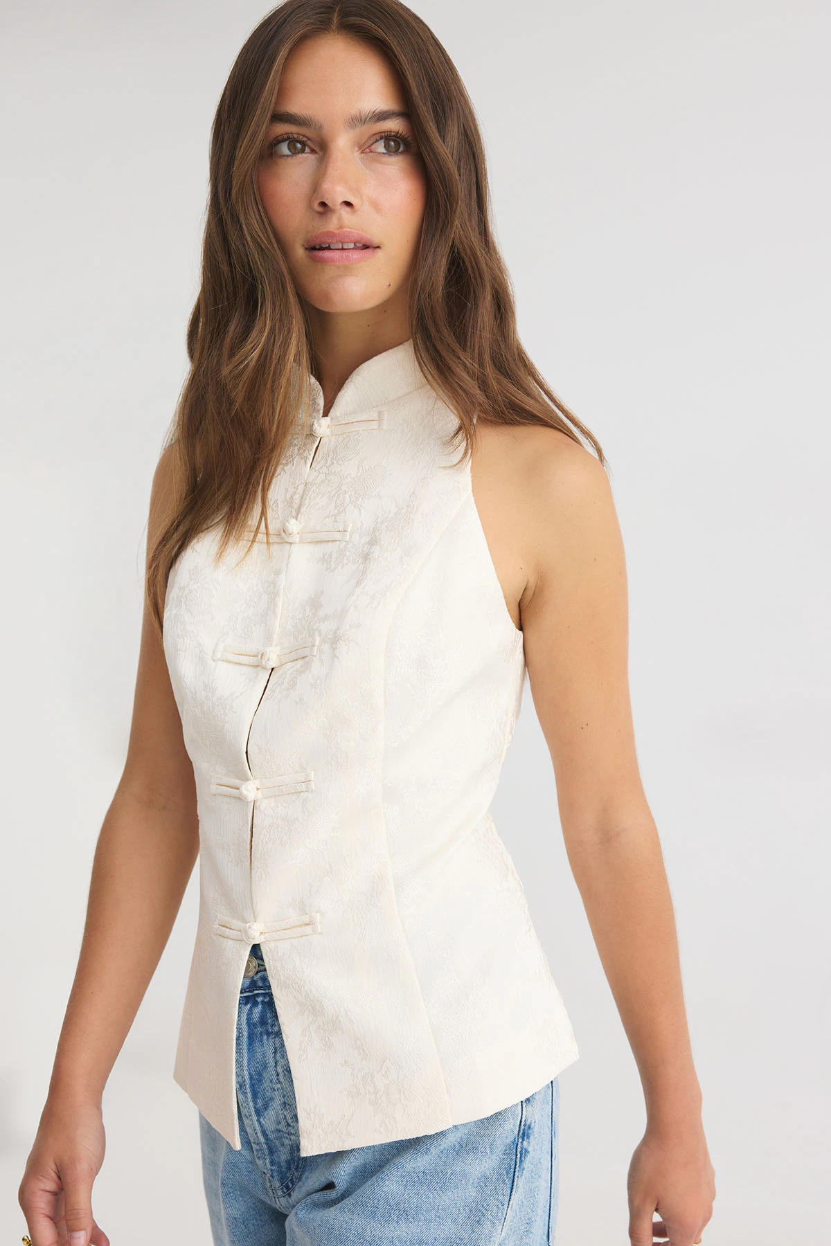 Gina Tricot Mandarin sleeveless top toppar & linnen dam