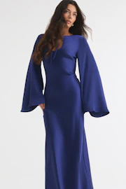 Keyhole satin maxi dress