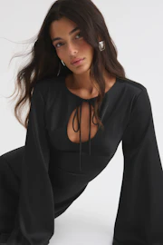 Keyhole satin maxi dress