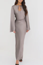 Keyhole satin maxi dress