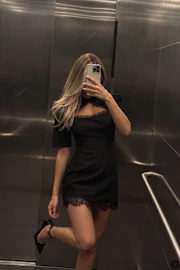 Lace keyhole dress