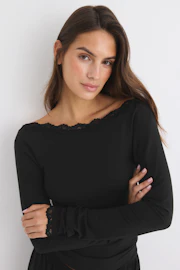 Soft loungewear lace top