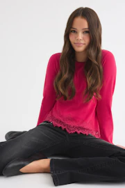 Y lace detail top