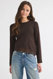 Y lace detail top