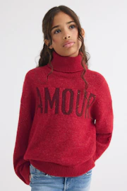 Y graphic knitted polo sweater