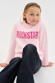Y petite graphic kids sweater