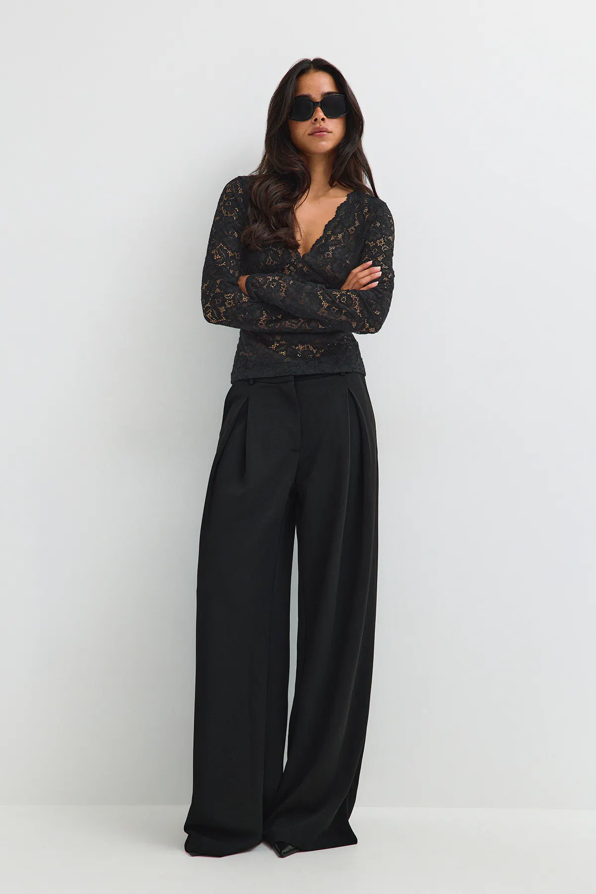 Lace top - Schwarz - Dame - Gina Tricot